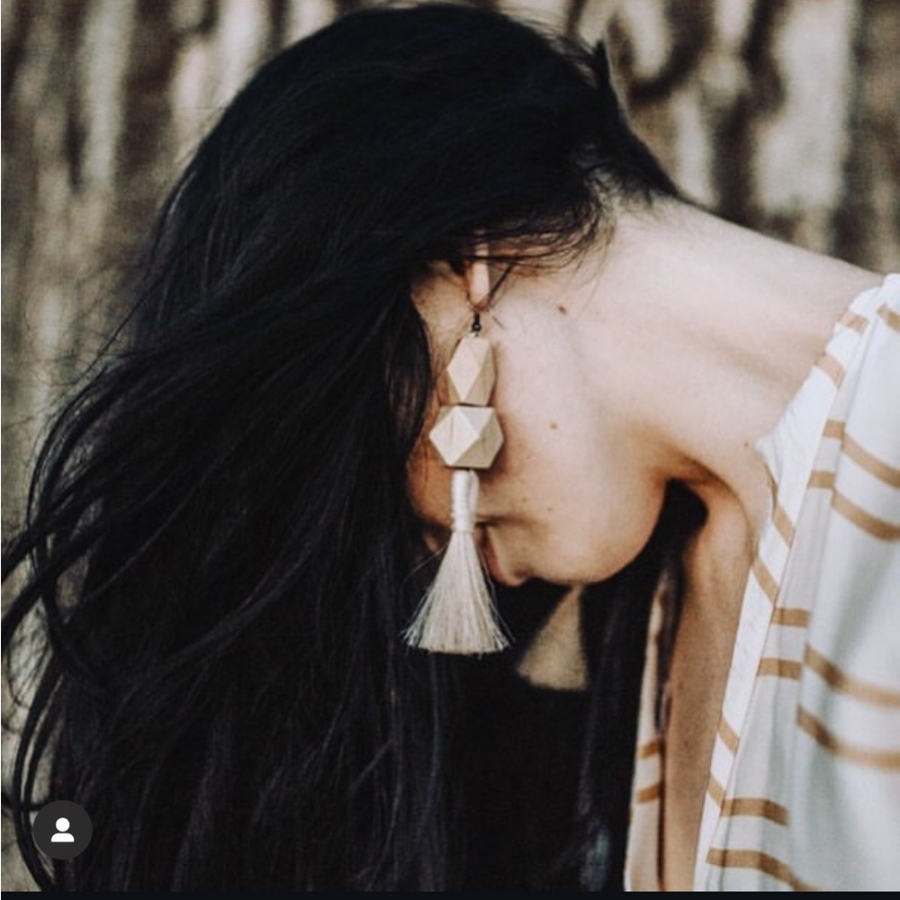 Ida + Moon Valley of Fire Statement Earrings in Ivory